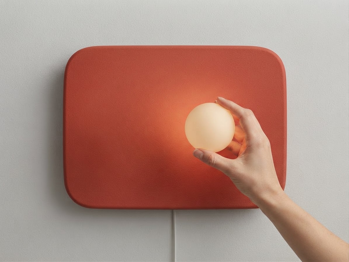 BAATI sphere attached to its red-orange wall panel